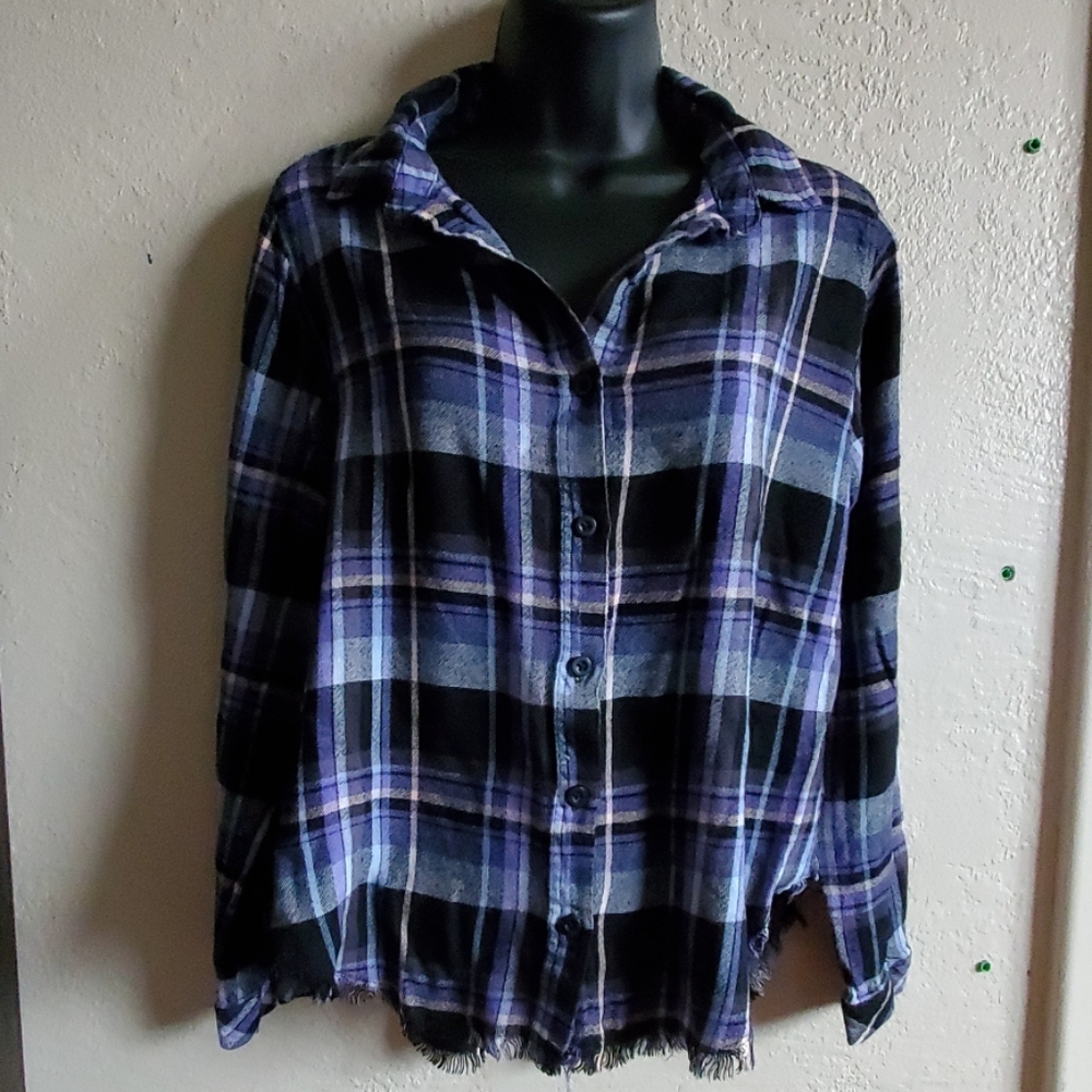 Cloth & Stone plaid button down shirt medium A5